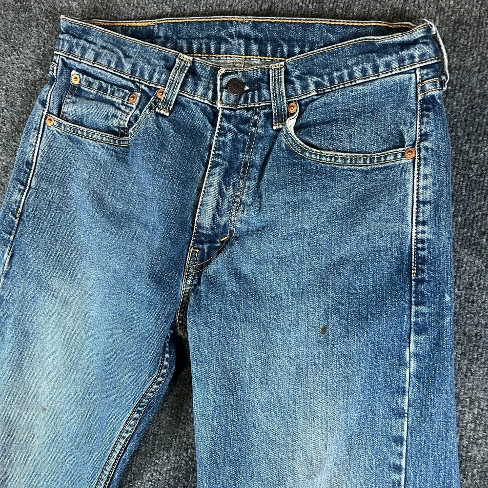 Levi's 505 Straight Jeans Mens 30x30.5 Blue Medium Wash Denim Stretch Mid Rise‎